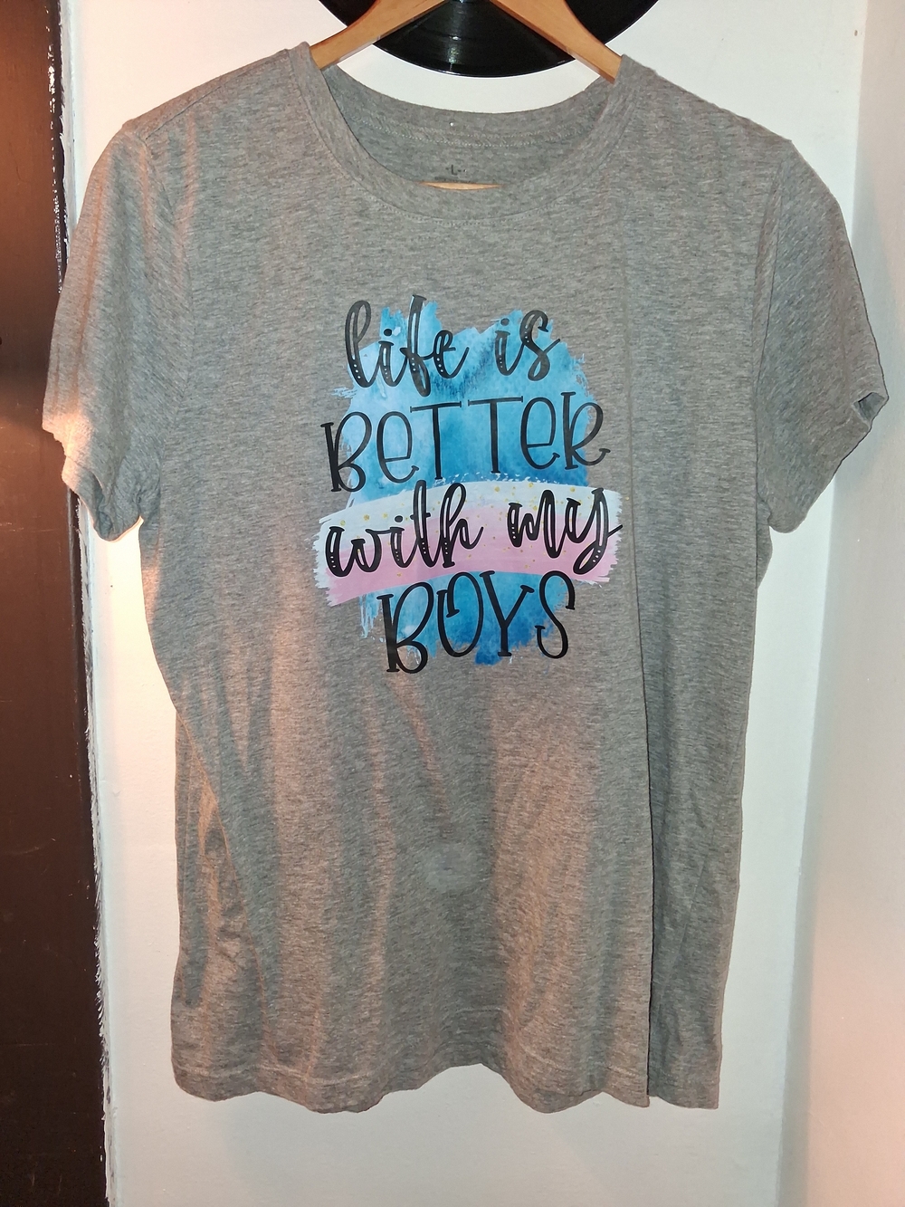 Life Is Better With My Boys Grey Tee Shirt